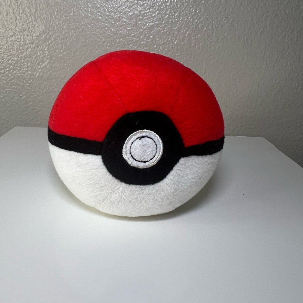 Pokemon Red and White Pokeball Plush Toy